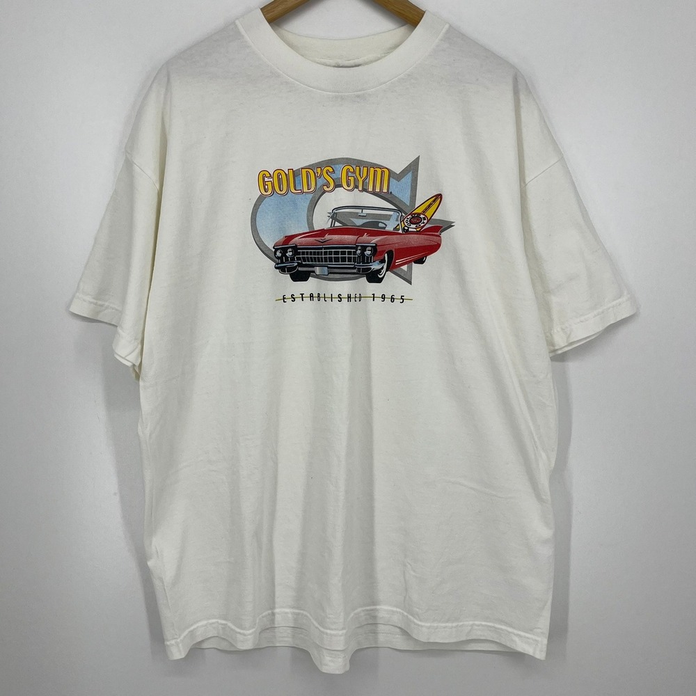 Golds Gym Vintage Graphic T-Shirt Mens 2XL White Made in USA Established 1965